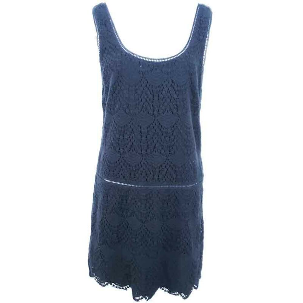 Juicy Couture Sleevess Dress Black Crochet Overlay